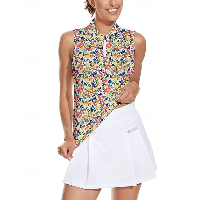 Women's Fruit Tennis Shirt Sleeveless Print UPF50+ Quick