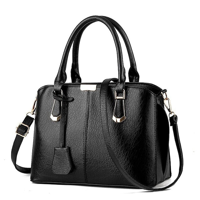 Elegant Faux Leather Structured Handbag – Green Women's