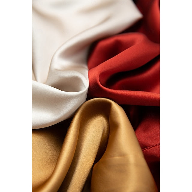 Buttons Top Shirt Women's Plain Satin Silk Elegant