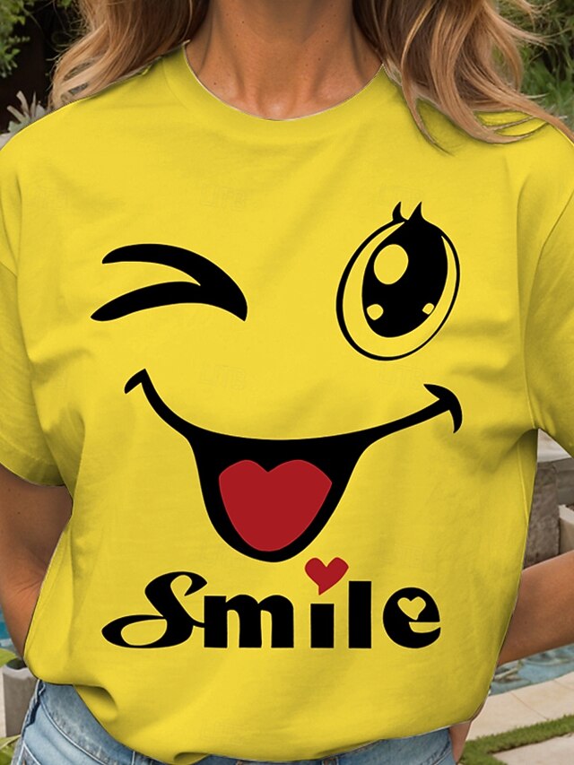 Women's T Shirt Print Heart Graphic Letter Vintage Stylish