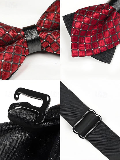 Men's Pattern Tie with Geometric Bow Christmas