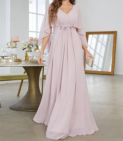 Bride V Party Floor Elegant Mother Dress Neck of the