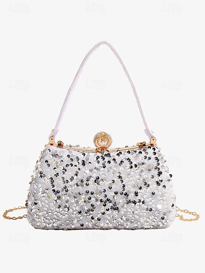 Pearl Black Clutch Sequin – with Accent Women's Evening