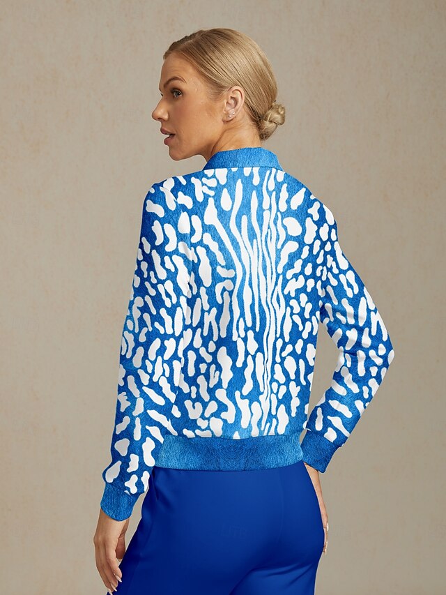 Women's Golf Pullover Sweatshirt Blue Long Sleeve Top