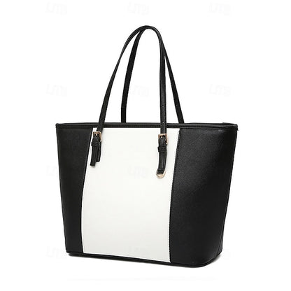 - Women's Faux Tote Brown Bag Leather Classic Large