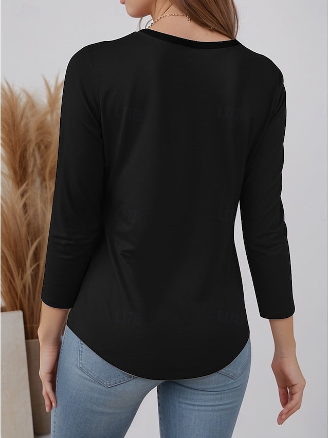 Women's T Shirt Letter Casual  Regular Tops Daily Print