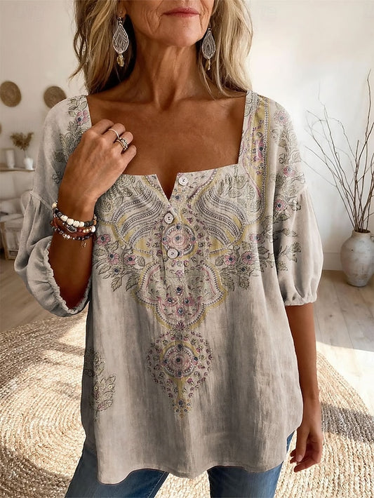 Women's Blouse Print Graphic Paisley Daily Stylish Basic