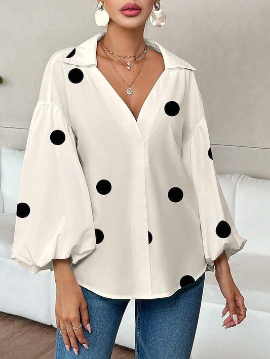 Women's Blouse Graphic Polka Dot Elegant Stylish Casual 3/4