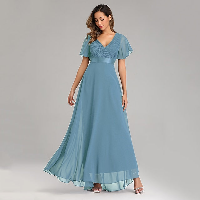 A-Line Ruched Wedding Guest Dress Beach Wedding Elegant Formal