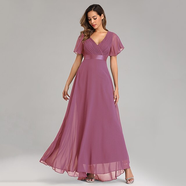 A-Line Ruched Wedding Guest Dress Beach Wedding Elegant Formal
