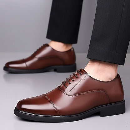 Shoes Cap-Toe – Oxford Design Classic Men's Brown