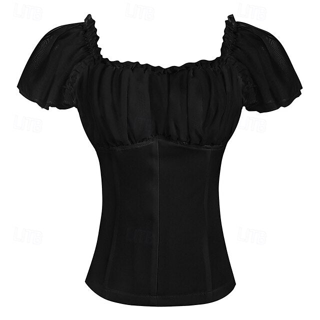 Medieval Blouse Vintage Renaissance Shirt / Retro Balloon Puff