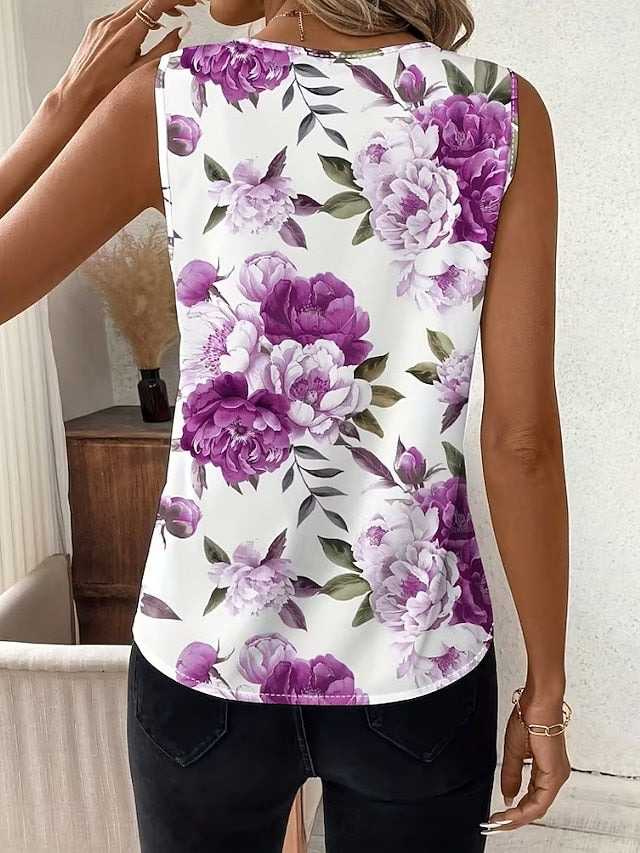 Women's Tank Top Floral Graphic Plants Elegant Vintage
