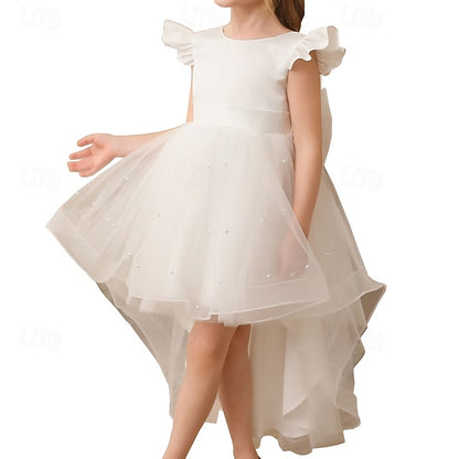 Color Flower Dress Party Kids Girls' Girl Solid