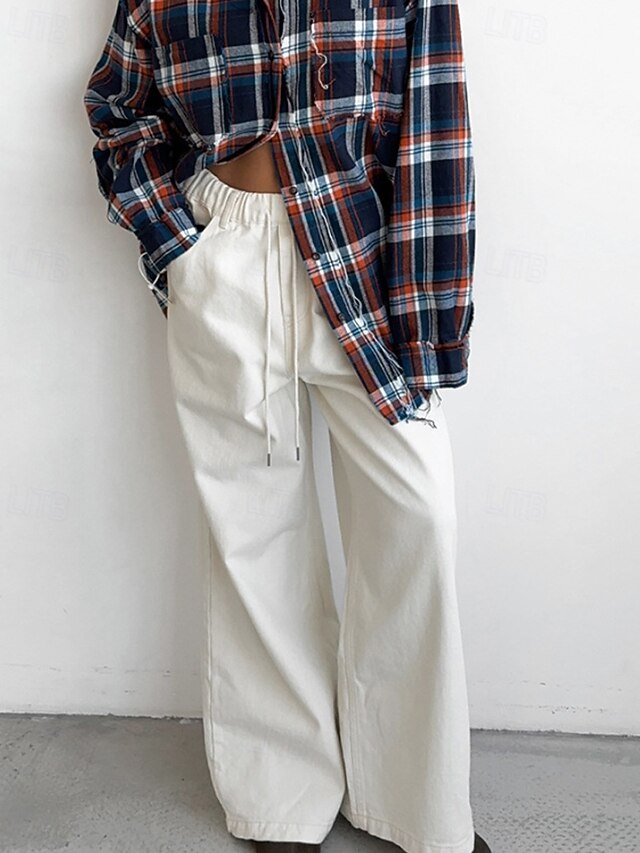 Women's Wide Leg Chinos Straight Vacation Streetwear Basic