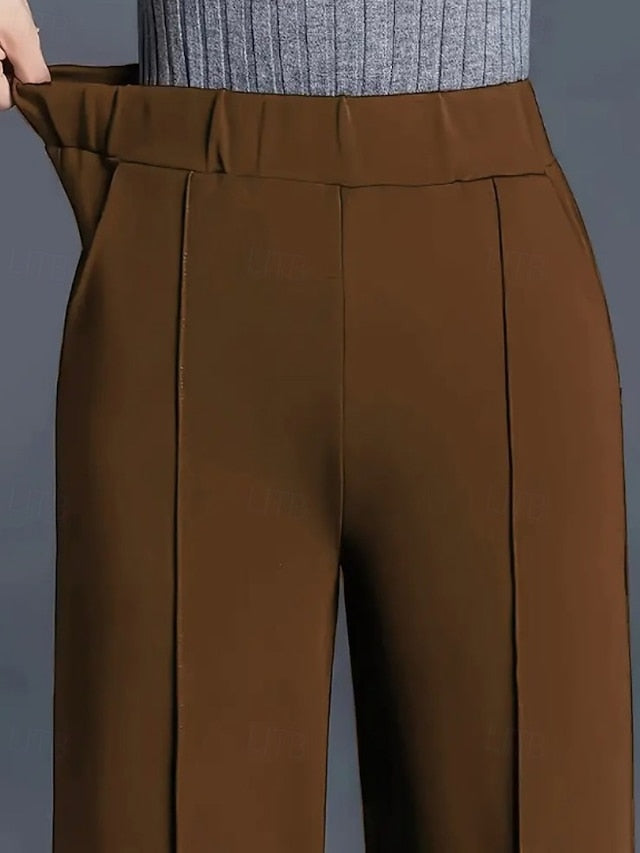 Women's Wide Leg Chinos Streetwear Casual Full Length
