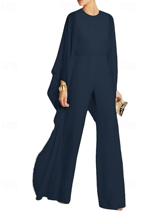 Elegant Simple Cape Dress Bride of the Jumpsuit Mother