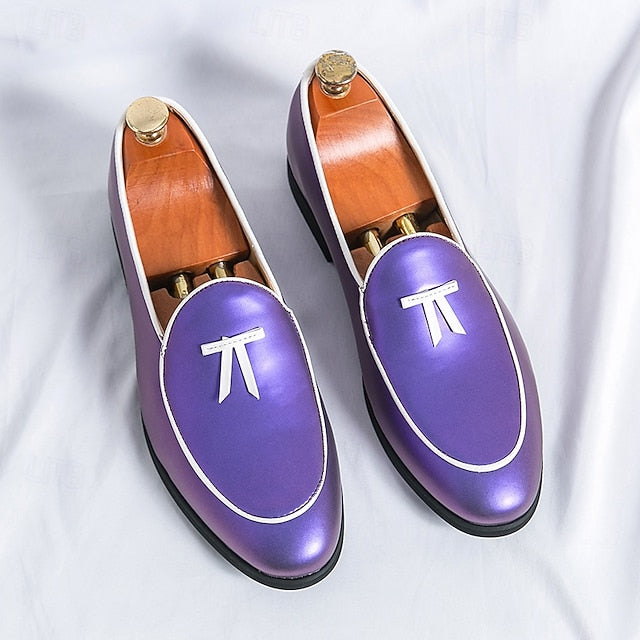 Patent Faux with Trim Loafers Yellow Men's Leather Black