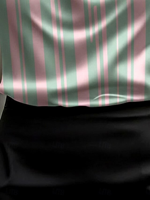 Women's Shirt Print Draped Striped Elegant Stylish Casual