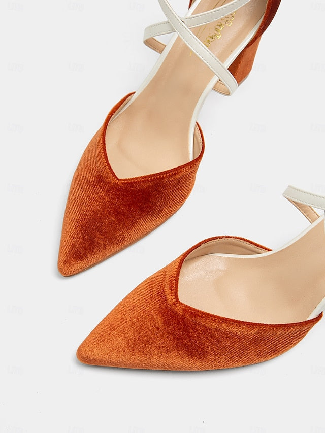 Chic Women's Two-Tone - Ankle Suede Strap Heels Elegant