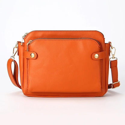 Shoulder Leather Women's Vintage Three-Layer Crossbody