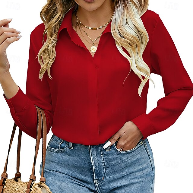Women's Shirt Button Down Shirt Casual Shirt Chiffon Tops