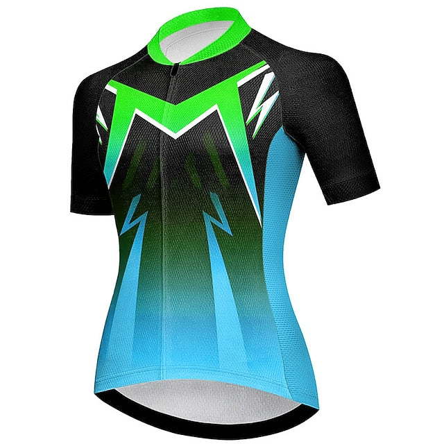 Women's Cycling Jersey Geometic Short Sleeve Bike Jersey