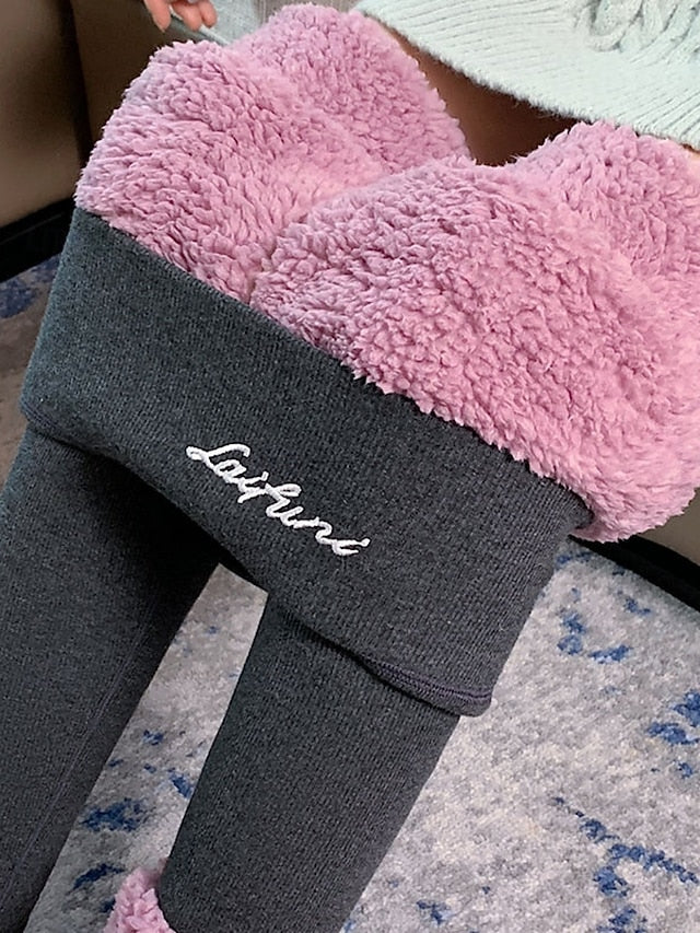 Women's Fleece Lined Leggings Fleece Pants Leggings Fashion