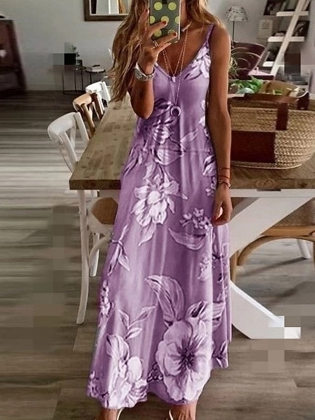 Women's Maxi long Dress Casual Dress Slip Dress Fashion