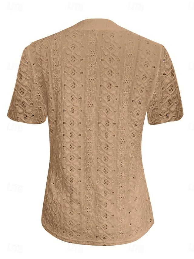 Women's T Shirt Solid Color Plain Basic Modern Casual Short