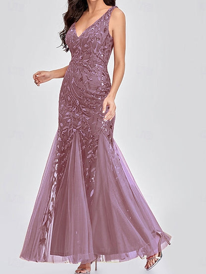 Bride Dress Neck the Floor Elegant Party V of Mother