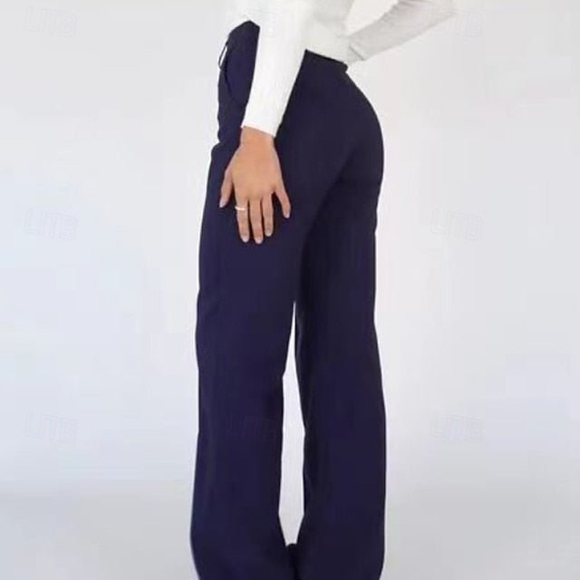 Women's Wide Leg Dress Pants Streetwear Casual Full Length