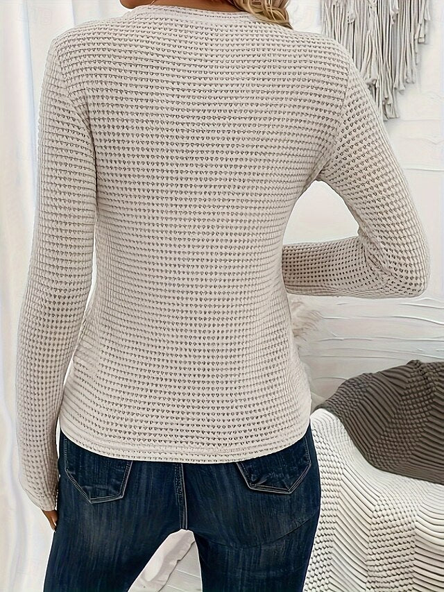 Women's T Shirt Cut Out Plain Fashion Modern Casual Long