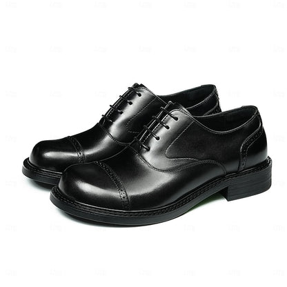 Cap First Shoes Oxford Leather Genuine Men's Toe
