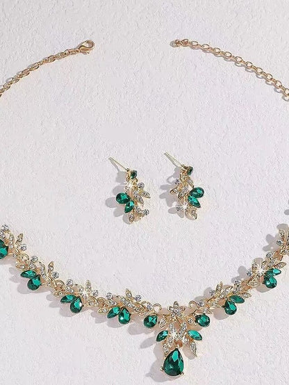 Women's with Pendant Set Rhinestone Gold Teardrop Jewelry -