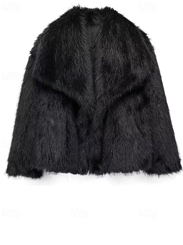 Comfortable Furs Coat Faux Women's Fur Warm Buttons