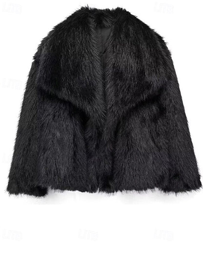 Comfortable Furs Coat Faux Women's Fur Warm Buttons