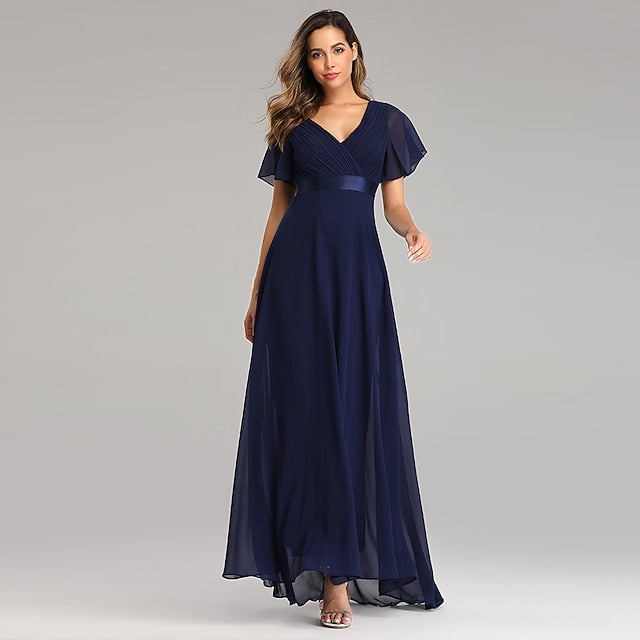 A-Line Ruched Wedding Guest Dress Beach Wedding Elegant Formal