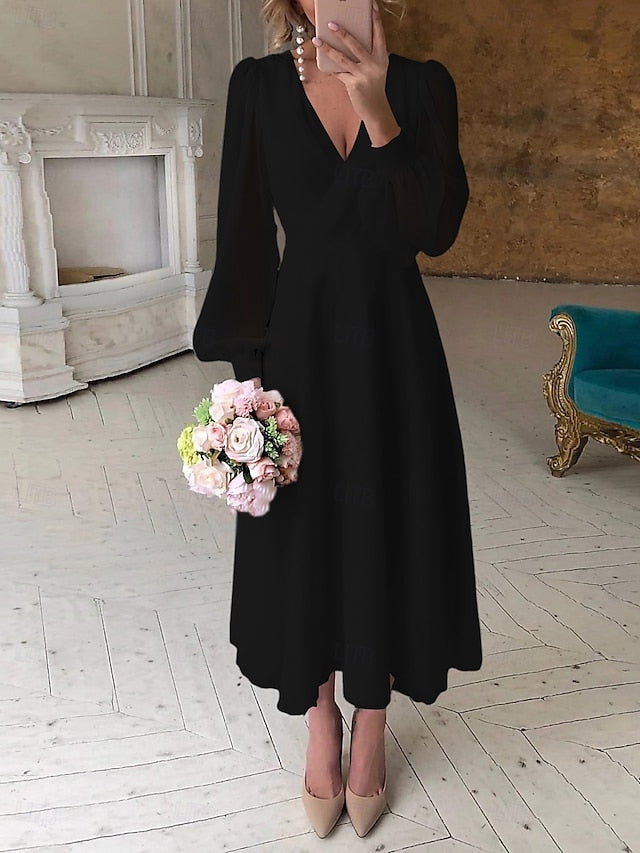 A-Line Ankle Length Little White Dress Party Dresses Bridal