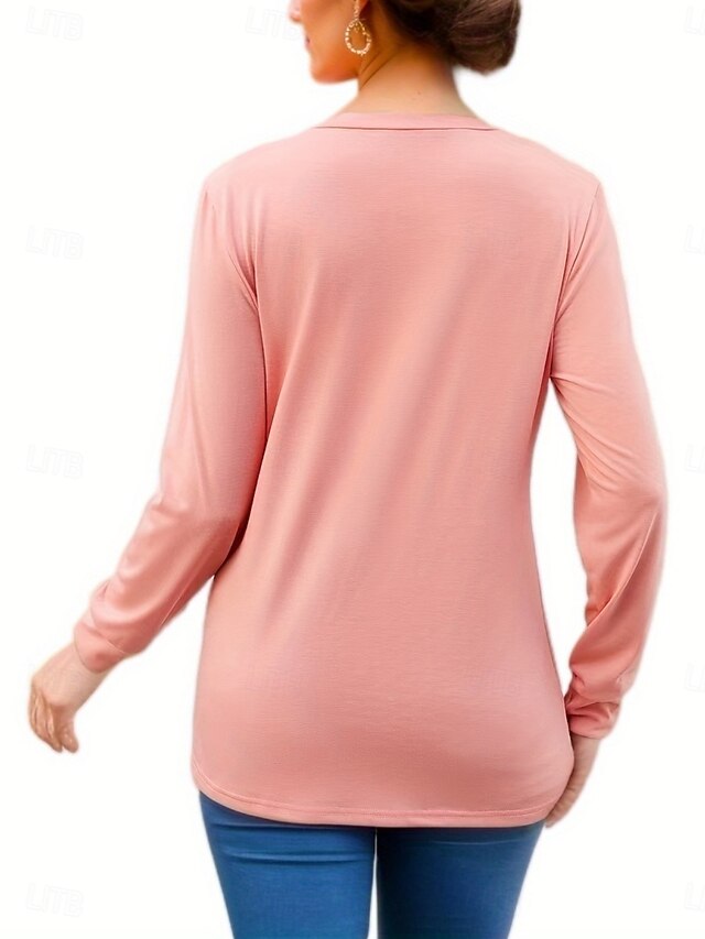 Women's T Shirt Tee Top Ruched Plain Fashion Classic Casual