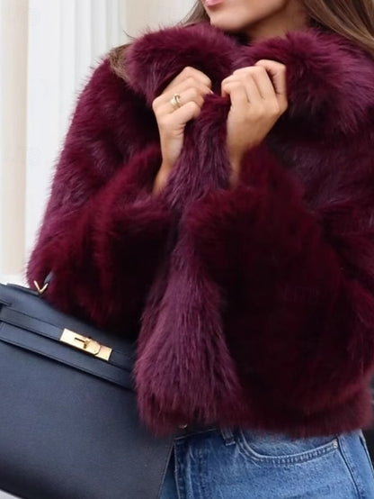 Furs Coat Women's Warm Comfortable Fur Faux Leathers