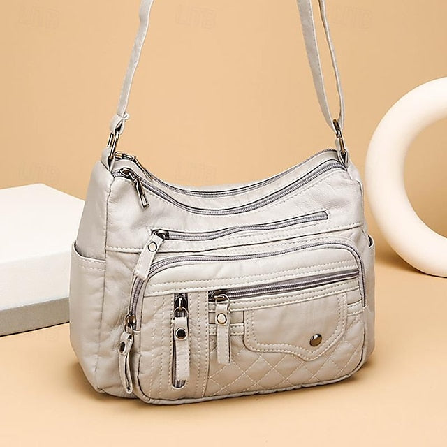 Leather Multiple Women's with Bag Quilted Crossbody Faux