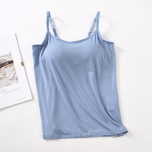 Women's Camisole Tank Top Plain Basic Sleeveless U Neck