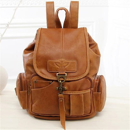 Women's with Backpack Vintage Leather Pockets Faux Multiple