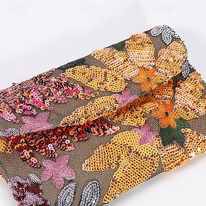 - Women's Floral Clutch Handheld Embroidered Evening Bag