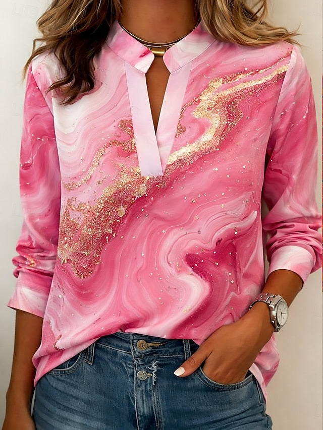 Women's Shirt Geometric Elegant Bohemia Vacation Long