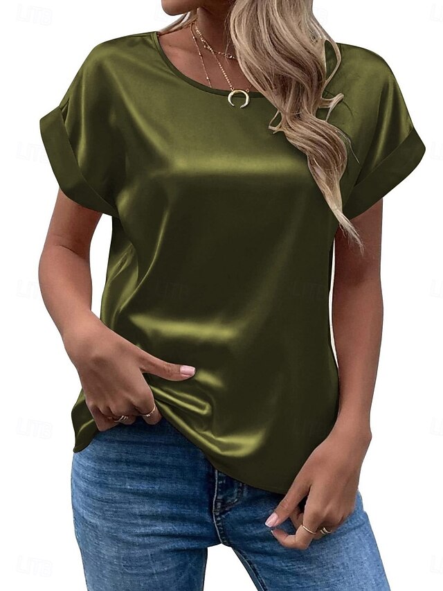 Women's T Shirt Plain Fashion Basic Modern Short Sleeve