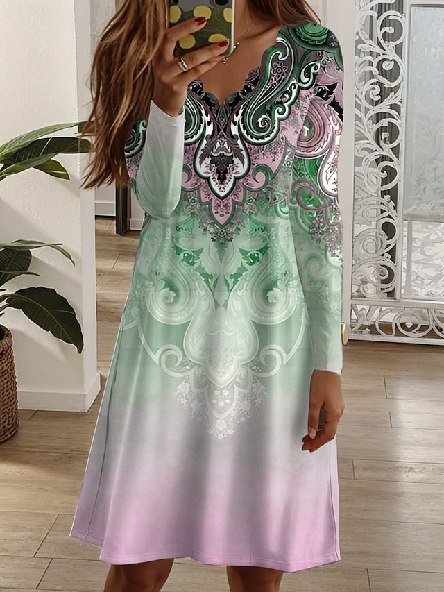 Women's Mini Dress Shift Dress Casual Boho Daily Regular