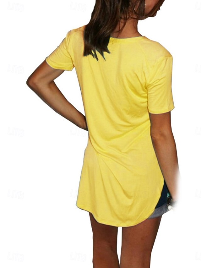 Women's T Shirt Tee Top Solid Color Fashion Basic Classic
