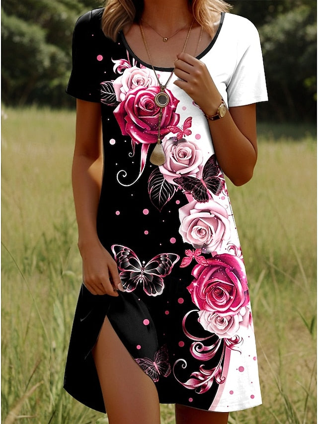 Women's Mini Dress Casual Dress T Shirt Dress Tee Dress